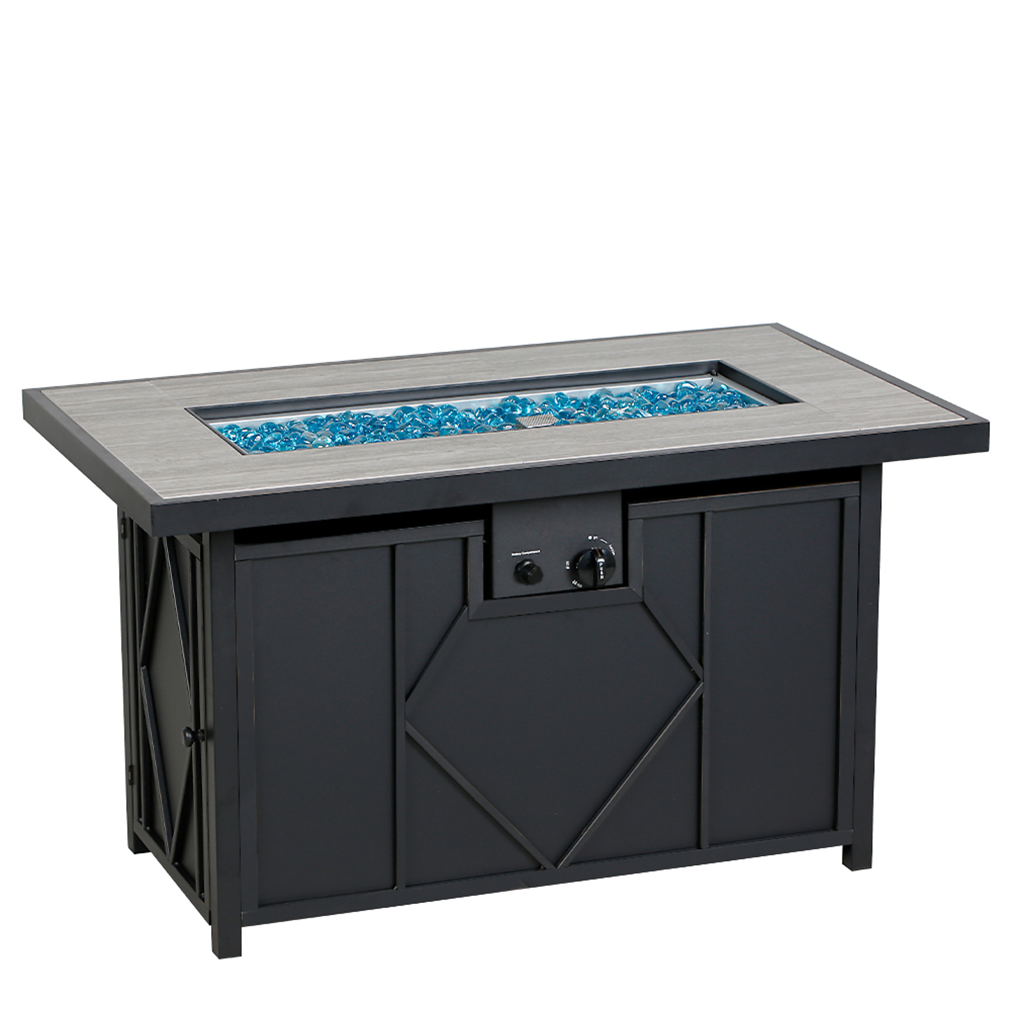 Heatmaxx Propane Fire Pit Table - 42in., 60,000 BTU, Piezo Ignition, Wood-Grain Tile Top, Model# SRGF11666N